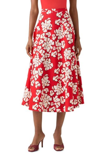 Akris punto Akris punto Papercut Flower Stretch Denim Midi Skirt
