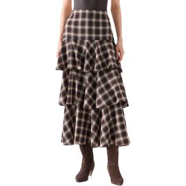 Akris punto Akris punto Plaid Ruffle Tier Midi Skirt