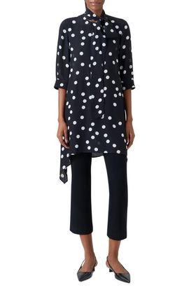 Akris punto Akris punto Polka Dot Asymmetric Silk Tunic