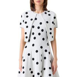 Akris punto Akris punto Polka Dot Jacquard Fitted Crop Jacket