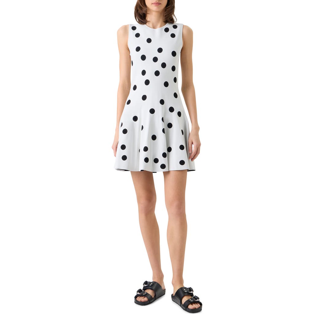 Akris punto Akris punto Polka Dot Jacquard Knit Fit & Flare Dress