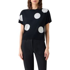 Akris punto Akris punto Relaxed Polka Dot Short Sleeve Virgin Merino Wool Sweater
