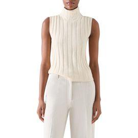 Akris punto Akris punto Rib Mock Neck Wool, Yak Hair & Cashmere Sweater