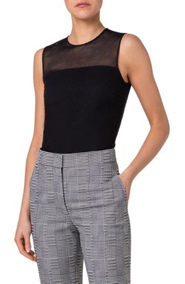 Akris punto Akris punto Round Neck Mesh Top