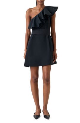 Akris punto Akris punto Ruffle One-Shoulder Taffeta Cocktail Dress