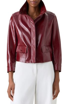 Akris punto Akris punto Shiny Crinkle Faux Leather Jacket
