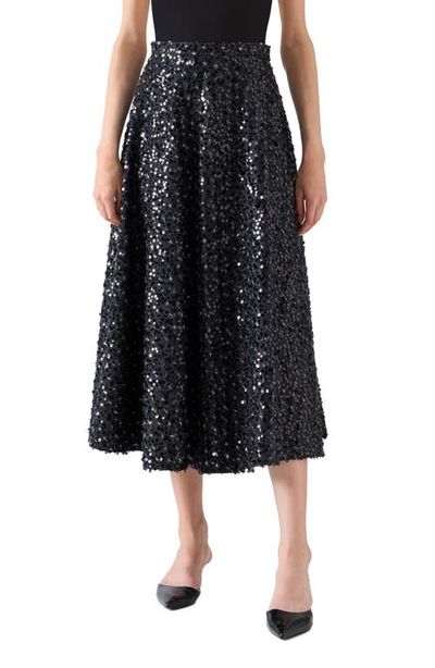 Akris punto Akris punto Starry Sky Sequin Denim Midi Skirt