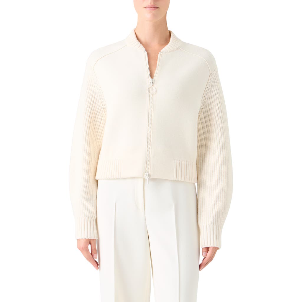 Akris punto Akris punto Stretch Virgin Wool Bomber Cardigan