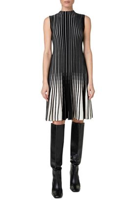 Akris punto Akris punto Stripe Rib Virgin Wool Sweater Dress