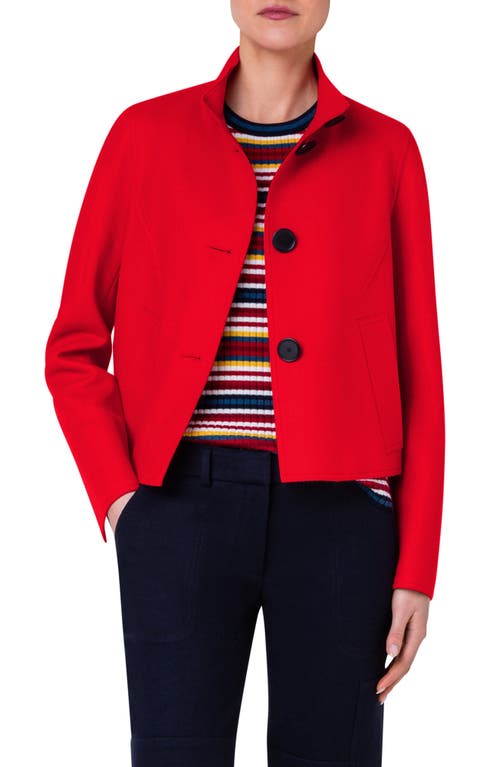 Akris punto Akris punto Taglio Virgin Wool Blend Crop Jacket