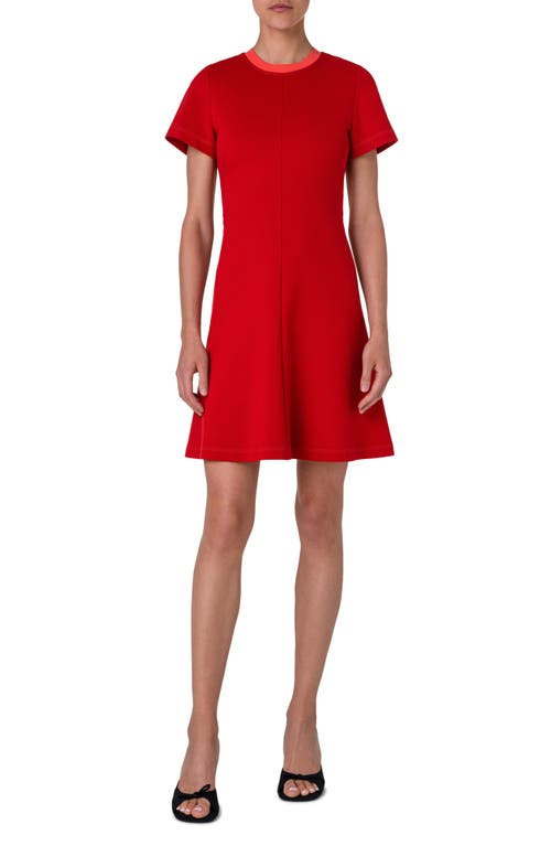 Akris punto Akris punto Tipped Neckline Short Sleeve Stretch Jersey Dress