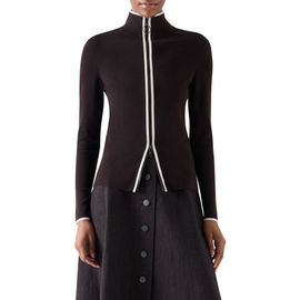 Akris punto Akris punto Tipped Wool Zip Cardigan