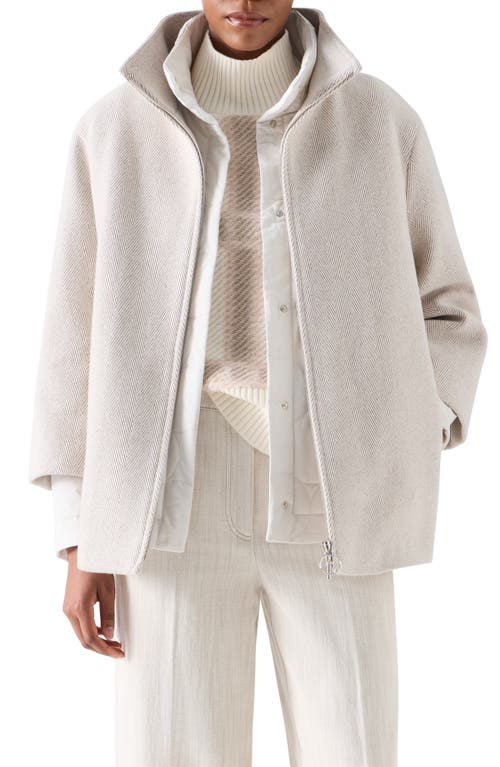 Akris punto Akris punto Two-in-One Wool Blend Herringbone Jacket