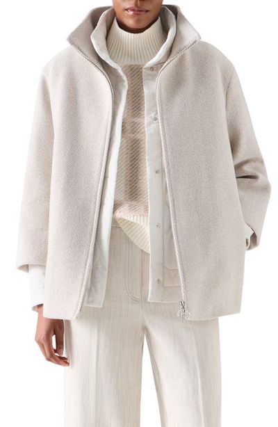 Akris punto Akris punto Two-in-One Wool Blend Herringbone Jacket