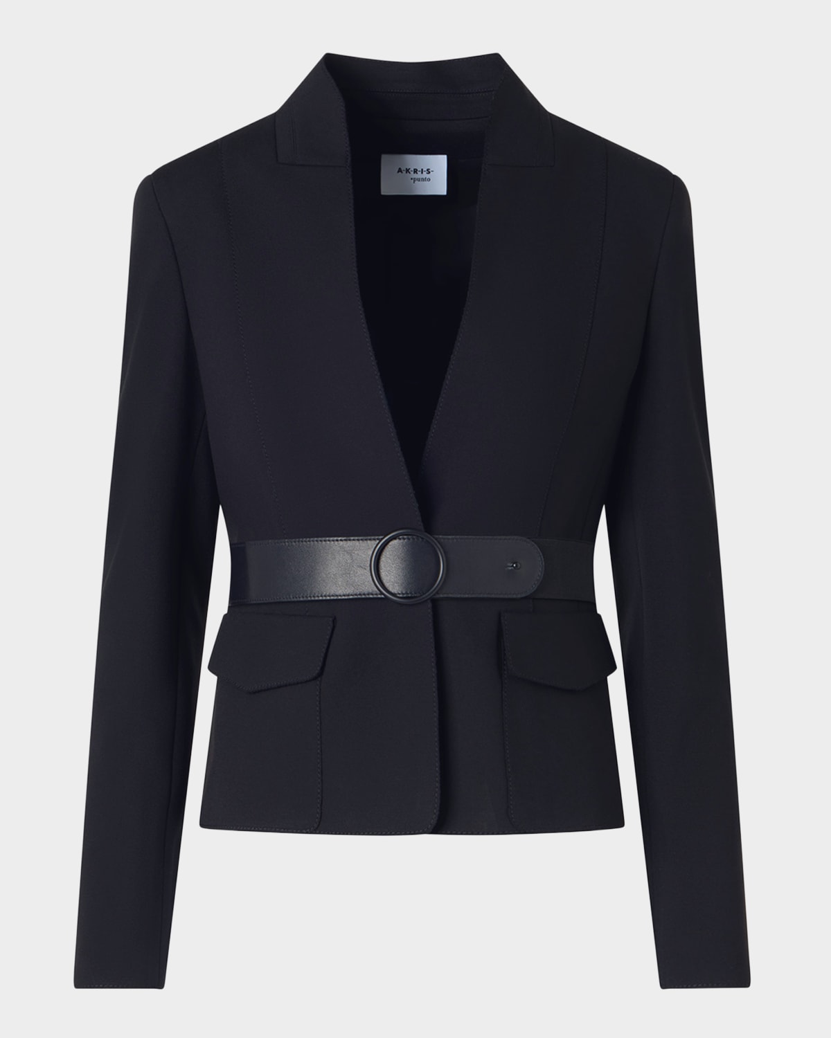 Akris punto Belted Signature Viscose Jersey Jacket