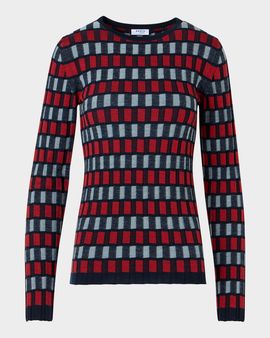 Akris punto Block Wool Knit Long-Sleeve Top