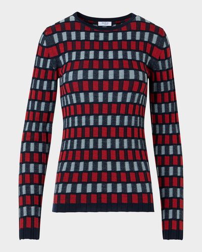 Akris punto Block Wool Knit Long-Sleeve Top
