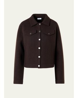 Akris punto Boiled Wool Single-Breasted Jacket