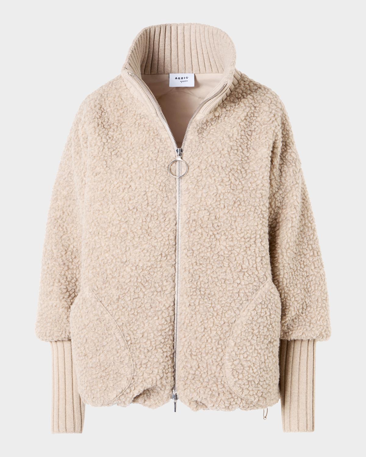 Akris punto Bouclé Fleece Relaxed-Fit Coat