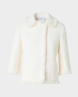 Akris punto Bracelet-Sleeve Fringed Boucle Tweed Jacket