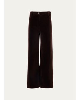Akris punto Caia Velvet Straight-Leg Crop Trousers