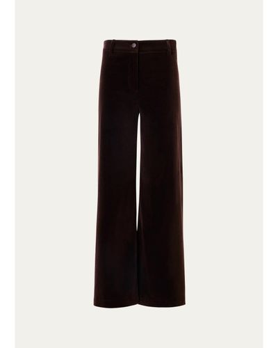 Akris punto Caia Velvet Straight-Leg Crop Trousers