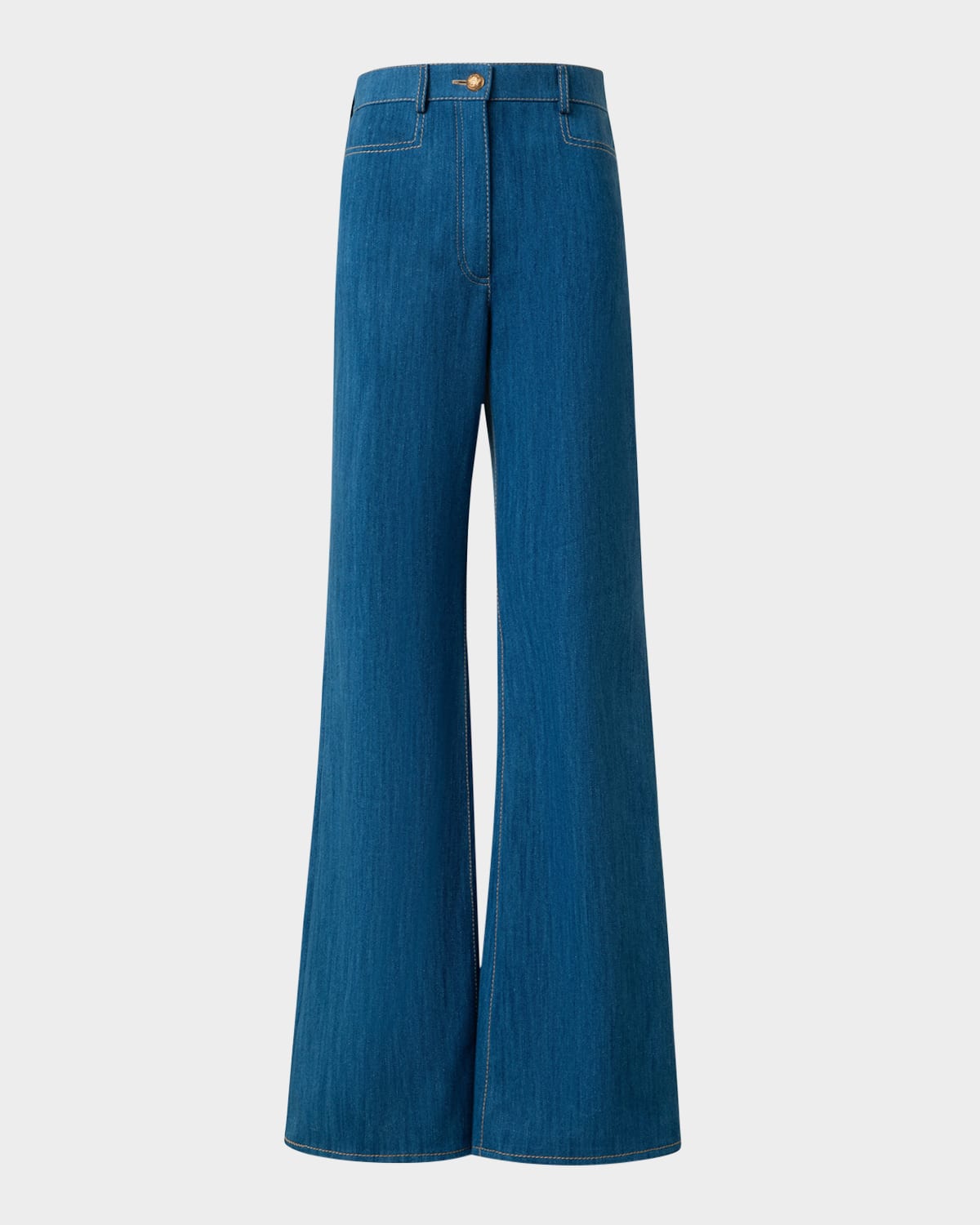Akris punto Celia Cotton Stretch Denim Flare Pants