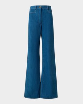 Akris punto Celia Cotton Stretch Denim Flare Pants