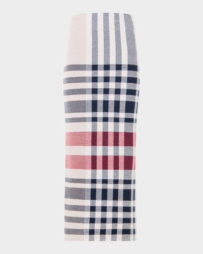 Akris punto Check Knit Midi Tube Skirt