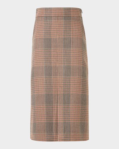 Akris punto Check Wool A-Line Midi Skirt