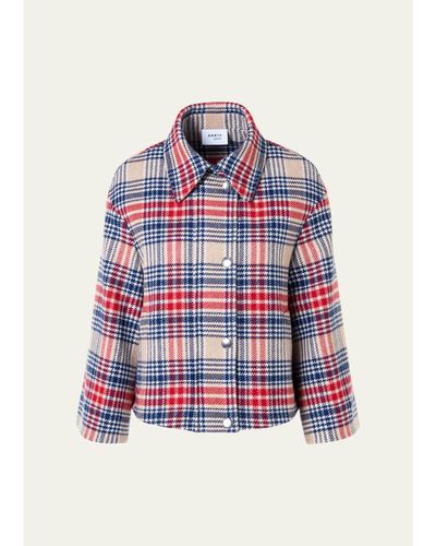 Akris punto Check Wool Zip Short Jacket