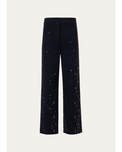 Akris punto Chieko Embellished Straight-Leg Ankle Pants