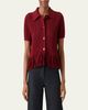 Akris punto Chunky Cotton Mesh Knit Fringed Collared Cardigan - 4