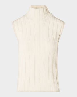 Akris punto Chunky Rib Turtleneck Tank Top