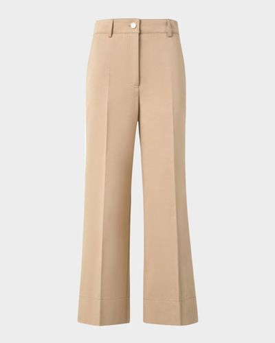 Akris punto Cropped Wide-Leg Cotton Gabardine Pants