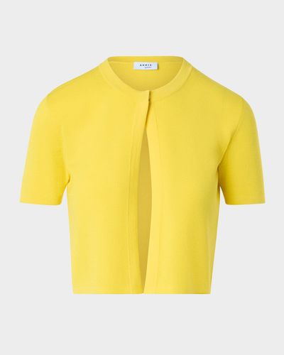 Akris punto Cropped Wool Knit Cardigan