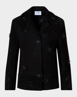 Akris punto Crystal Goat Suede Single-Breasted Jacket