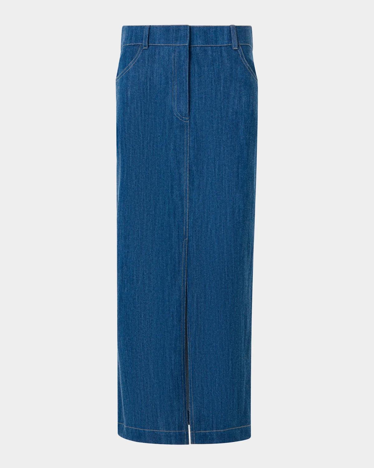 Akris punto Denim Midi Pencil Skirt