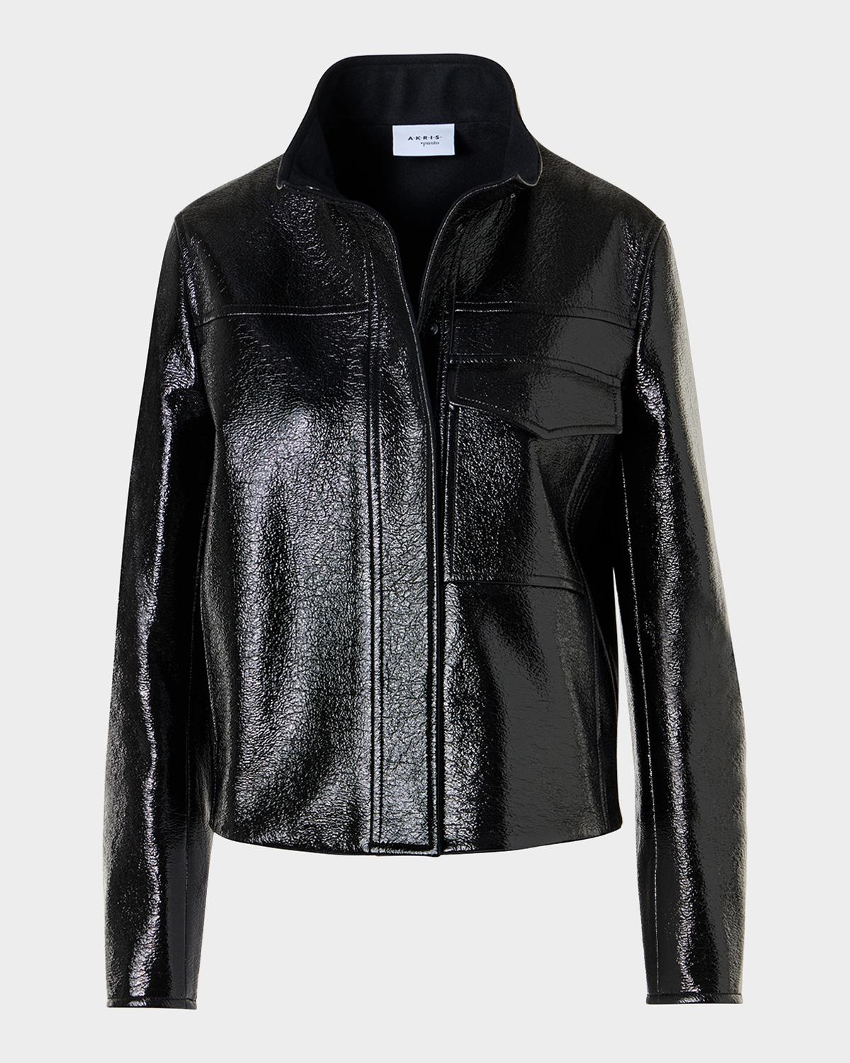 Akris punto Faux-Leather Lacquer Jacket
