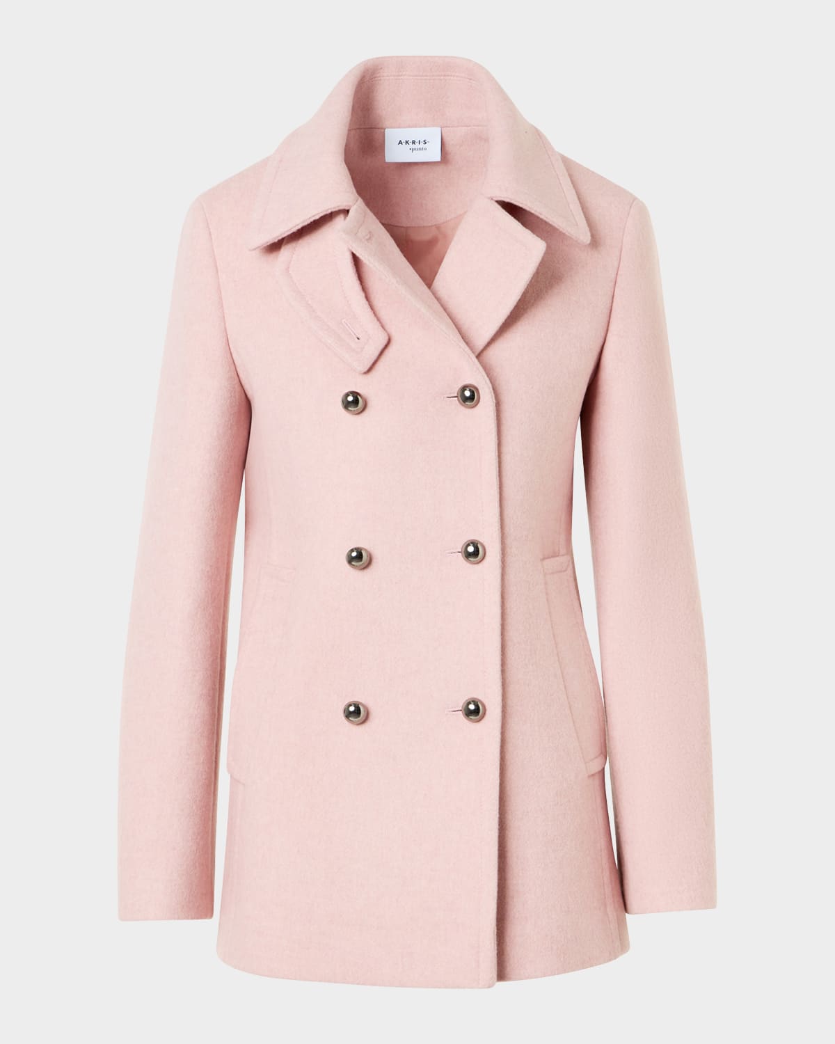 Akris punto Felted Wool Double-Breasted Peacoat