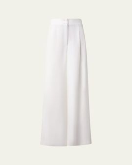 Akris punto Florence Pleated Linen Wide-Leg Pants