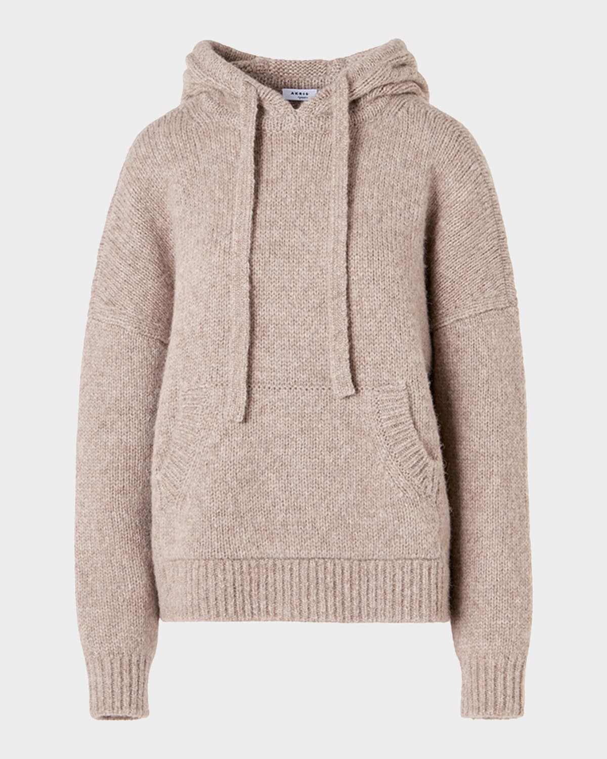 Akris punto Fluffy Alpaca-Wool Knit Hoodie