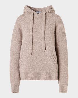 Akris punto Fluffy Alpaca-Wool Knit Hoodie