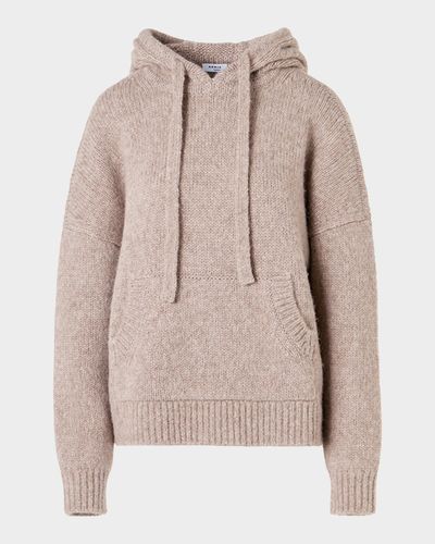 Akris punto Fluffy Alpaca-Wool Knit Hoodie