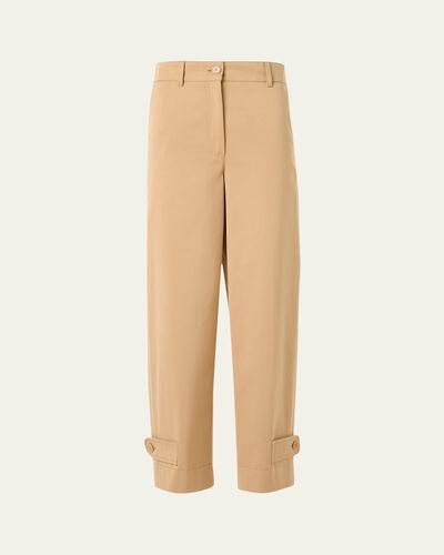 Akris punto Fraser Cotton Gabardine Barrel-Leg Ankle Pants