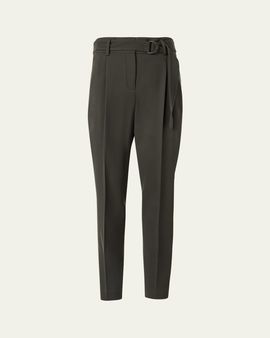 Akris punto Fred Belted Wool Ankle Pants