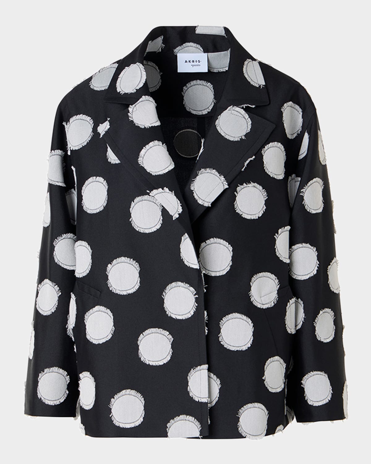 Akris punto Fringed Polka Dot Jacquard Oversized Jacket
