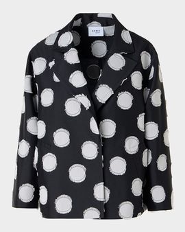 Akris punto Fringed Polka Dot Jacquard Oversized Jacket