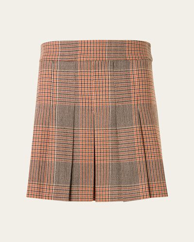 Akris punto Glen Check Pleated Mini Skirt