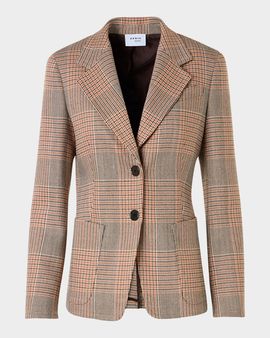 Akris punto Glen Check Twill Two-Button Jacket